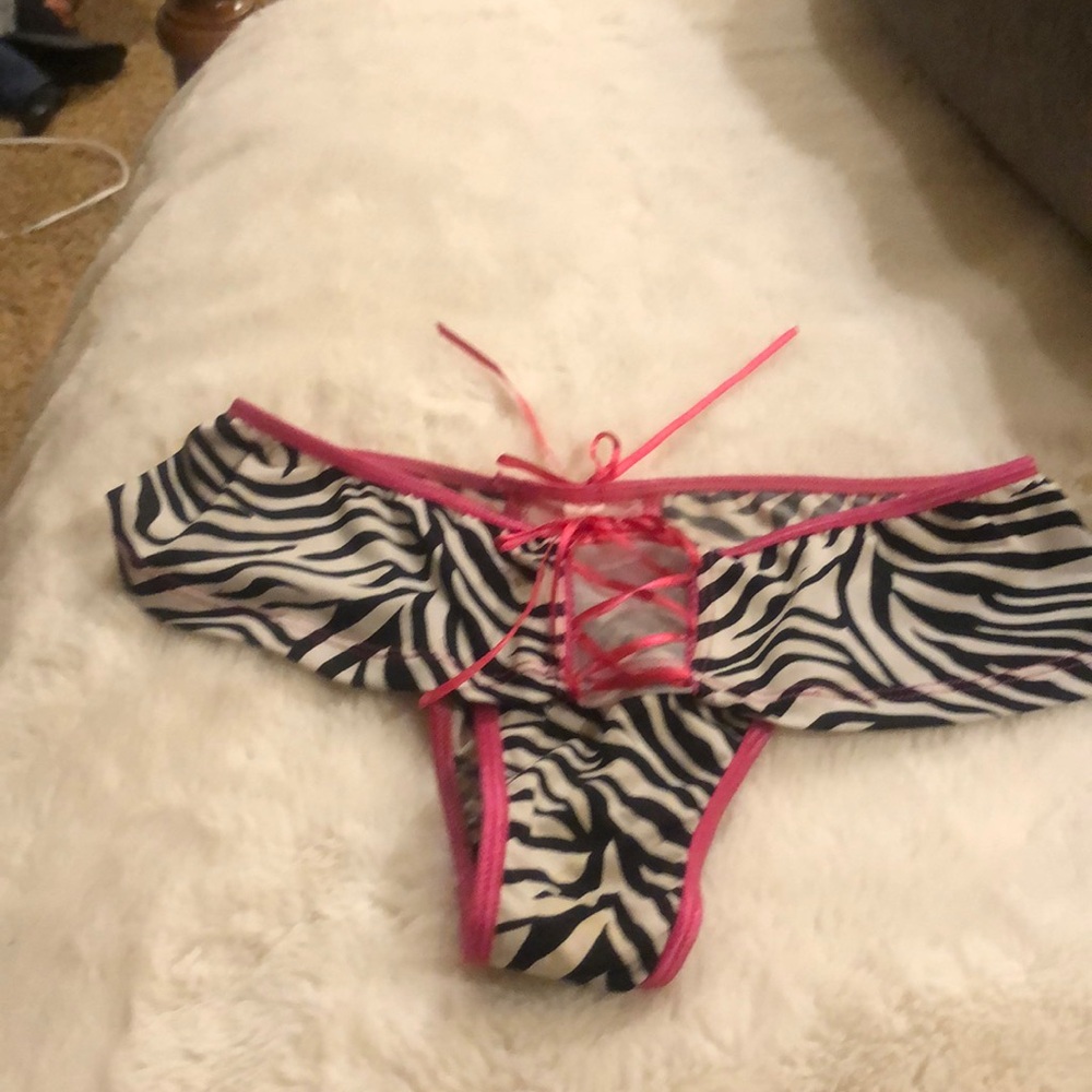 Sexy zebra print underwear with bows